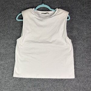All Saints Coni Tank Top Womens Size‎ Small Padded Shoulder White